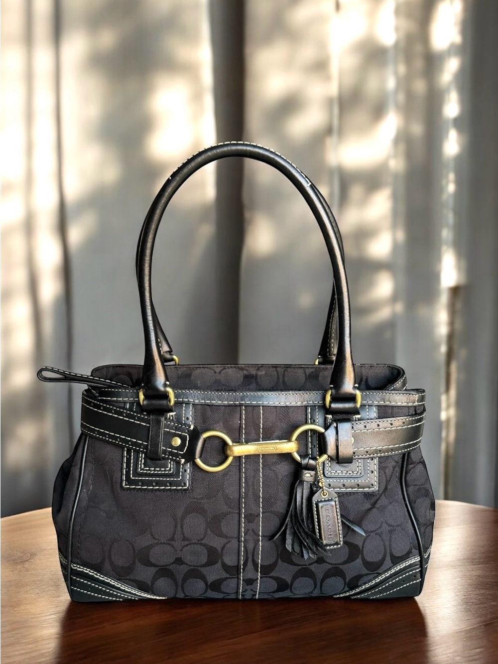 Coach Vintage Hampton Signature Carryall Tote Shoulder Bag